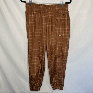 Nike Lab Flash Reflective Jogger Pants Men's Medium Brown Check Zip Ankle CV0561